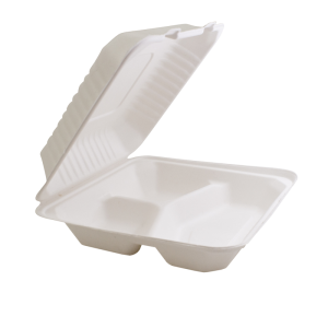 FIBER MEAL BOX 24X23CM 3-COMP (S)