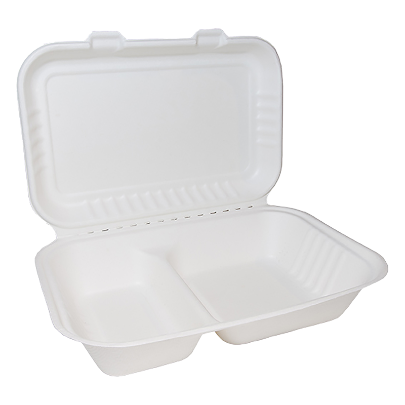 FIBER MEAL BOX 25X16CM 2-COMP (S)