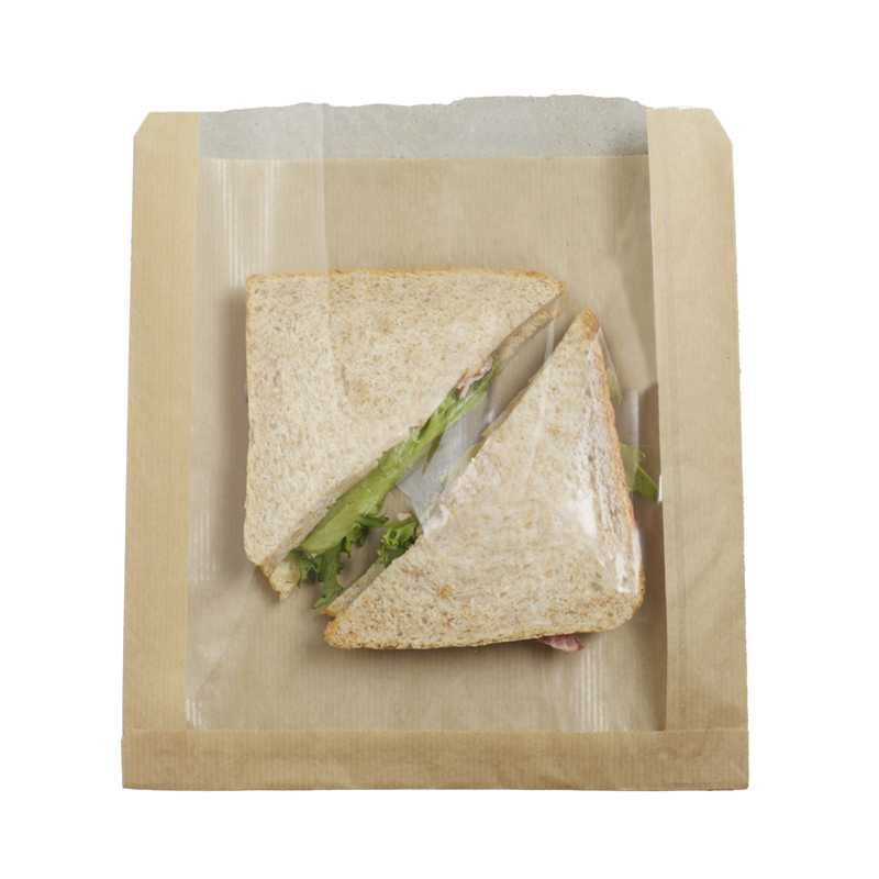 Paper sandwich bag with window 26x24cm