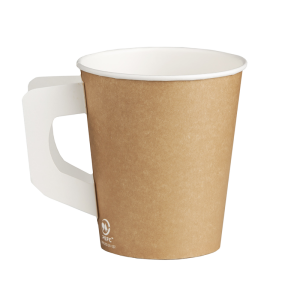 Paper hot cup with handle 175ml single wall