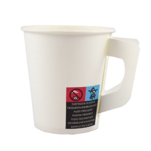 Paper hot cup with handle 175ml single wall