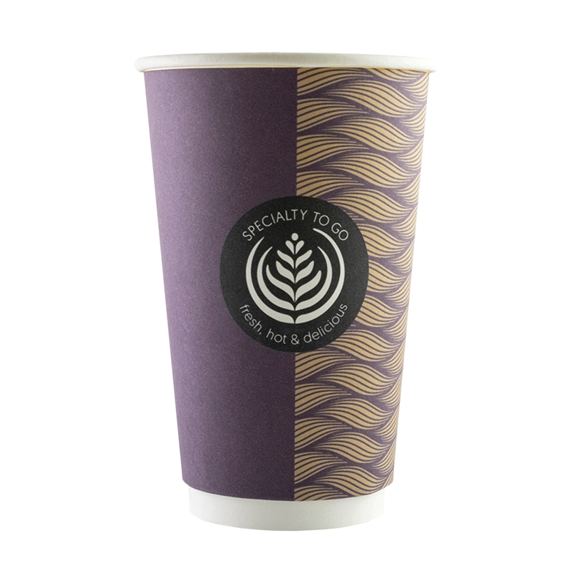 Paper hot cup 450ml double wall Swan