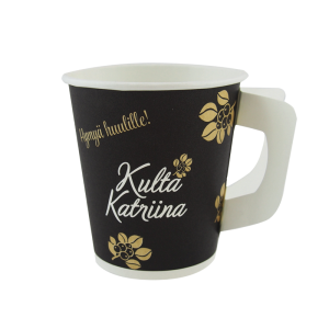 Paper hot cup with handle 175ml single wall