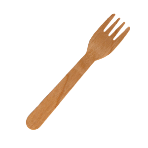 Wooden snack fork 125mm wax coated