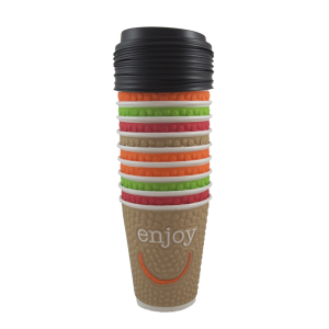 Retail | Paper hot cup 300ml double wall + fiber lid
