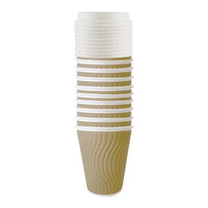 Paper hot cup 300ml double wall + fiber lid