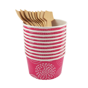 Retail | Paper ice cream cups 130 ml + spoons (set)