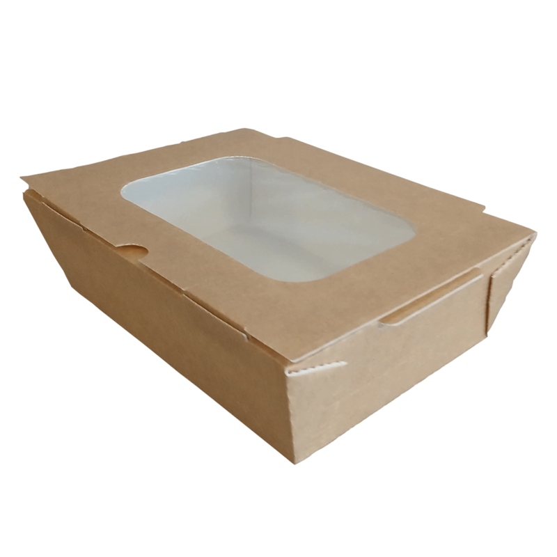Paper hinged lid container 1200ml with window
