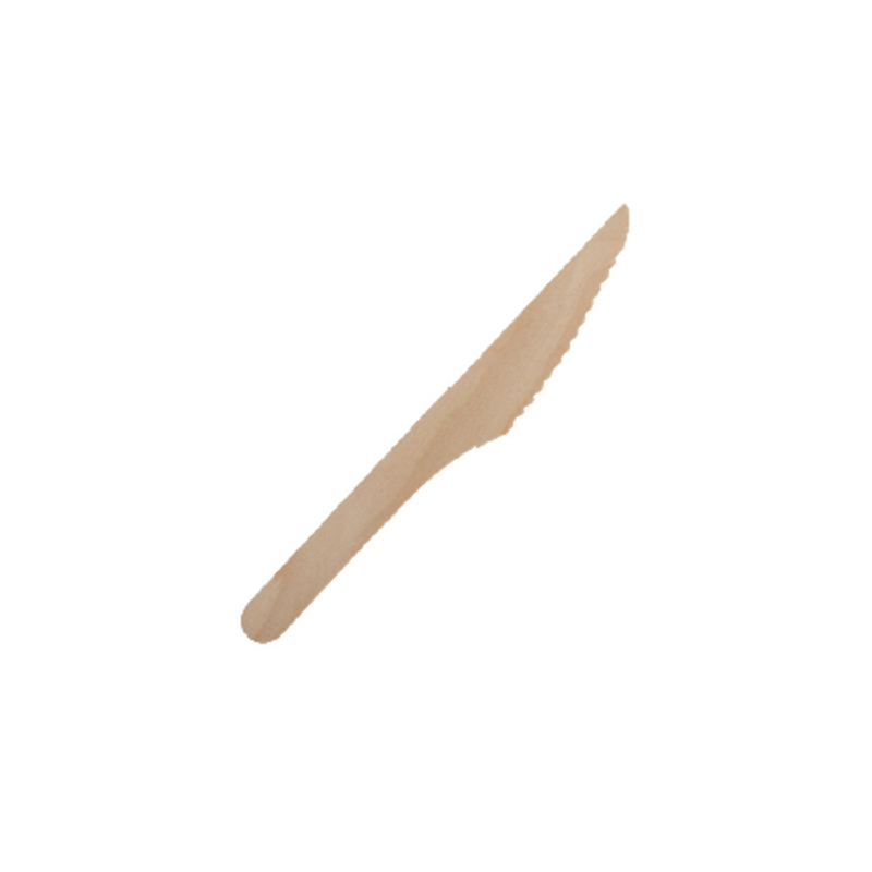 Wooden knife wax  coated 165mm