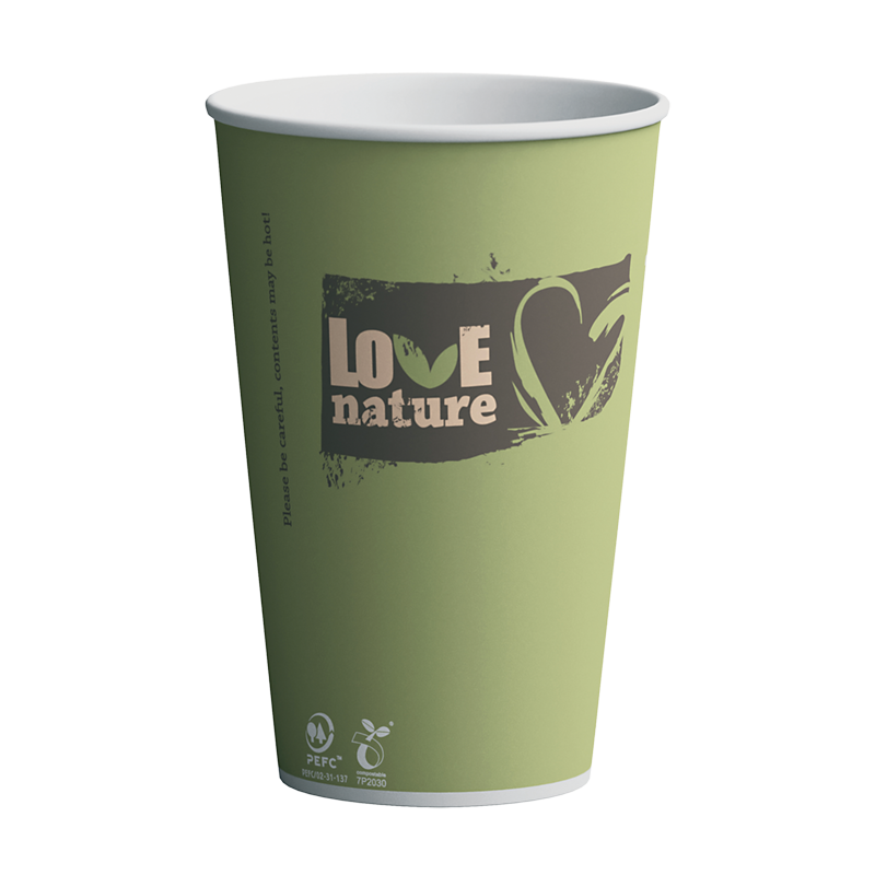Paper hot cup 500ml single wall Bioware