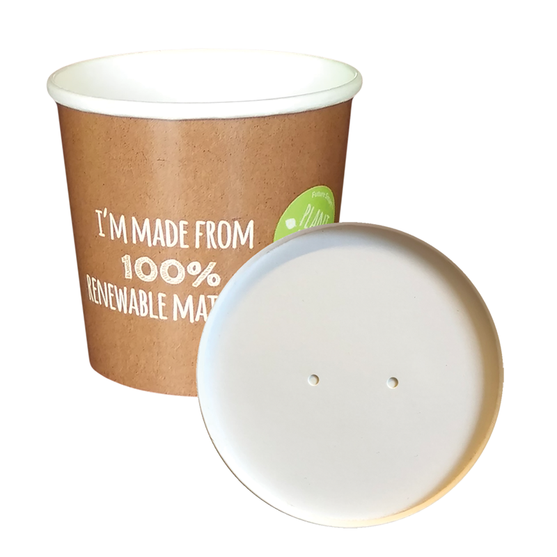 Paper food container 400ml + lid