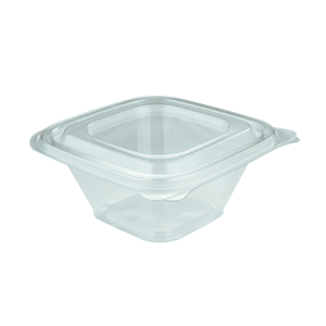 Plastic hinged lid food container 375 ml