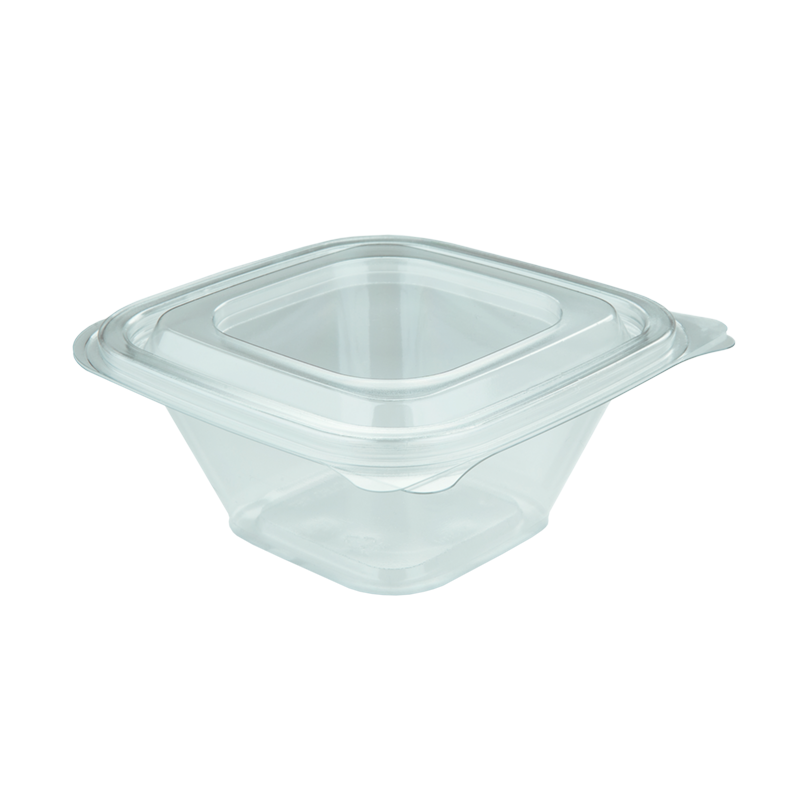 Plastic hinged lid food container 375 ml
