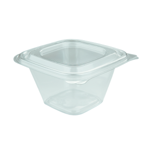 Plastic hinged lid food container 500 ml