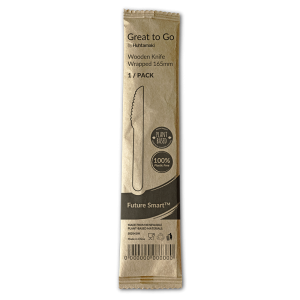 Wooden knife 165mm single packed