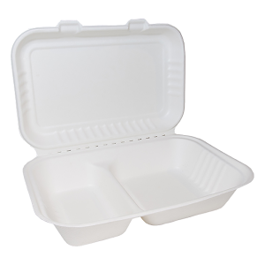 FIBER MEAL BOX 25X16CM 2-COMP (S)